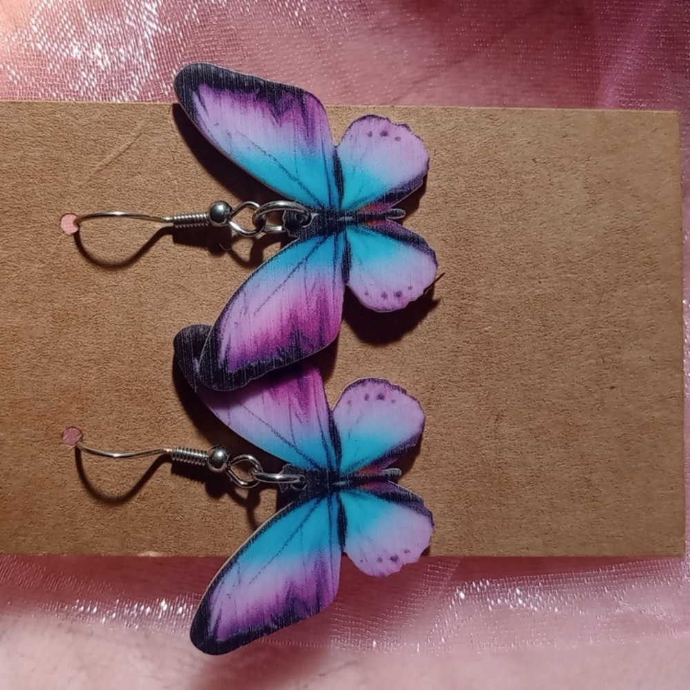 Multicolored butterfly earrings